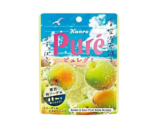 Experience the refreshing burst of plum soda with every bite of Pure Gummy Plum Soda! These chewy, tangy gummies perfectly blend the traditional taste of Japanese plums with a fizzy twist, making them a must-have snack for any occasion.
Net Weight: 58g