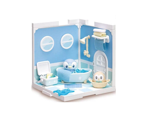Pokemon Takara Tomy Pokepeace House Bathroom Piplup & Rowlet