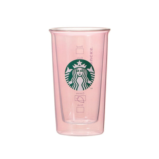 Starbucks Japan Sakura 2025 Double Wall Glass: Pale Pink