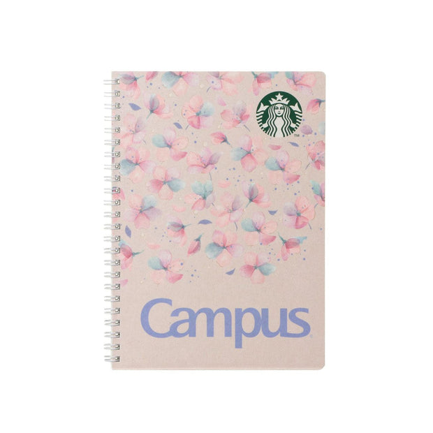 Starbucks Japan Sakura 2025 Campus Ring Notebook: Beige