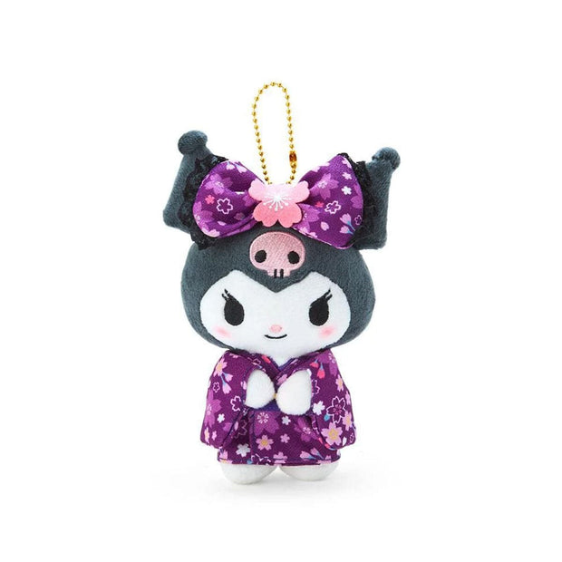Sanrio Japan Sakura 2025 Mascot Kimono Plush Keychain: Kuromi