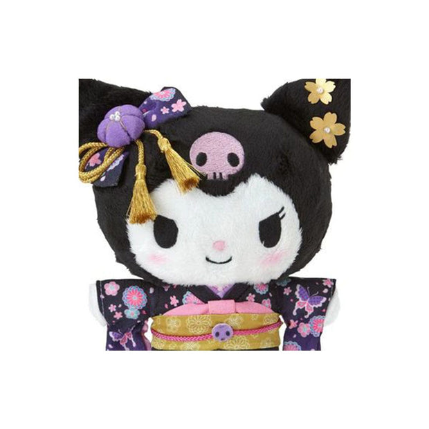 Sanrio Japan Sakura 2025 Mascot Kimono Plush Toy: Kuromi