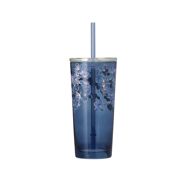 Starbucks Sakura 2025 Glass Tumbler Night Blue
