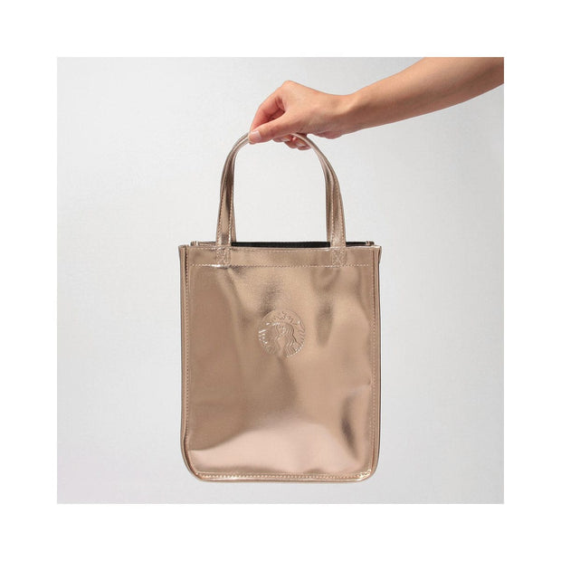 Starbucks Holiday 2024 Metallic Gold Shopper Bag