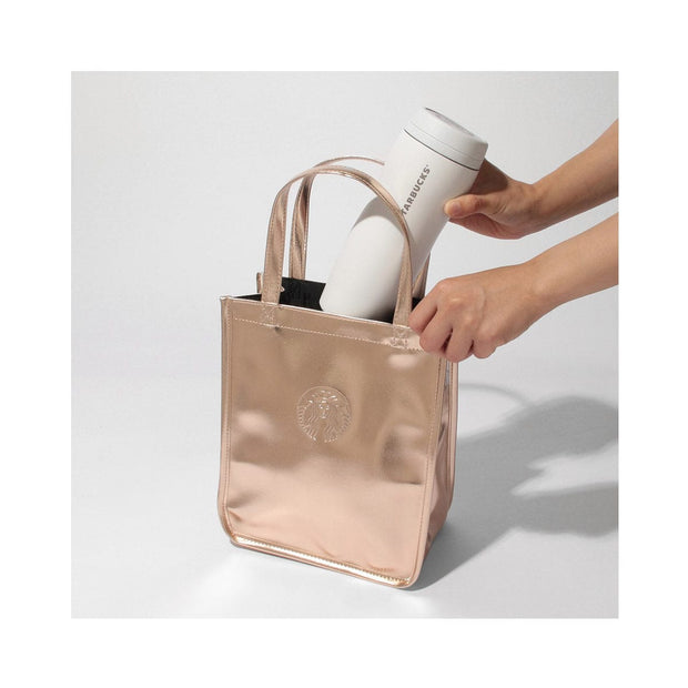 Starbucks Holiday 2024 Metallic Gold Shopper Bag